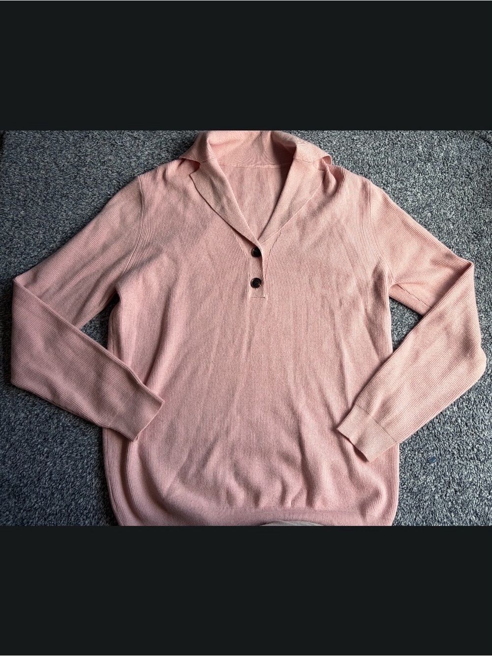 Soft Pink Ribbed Button-Front Women's Sweater - Picture 2 of 9